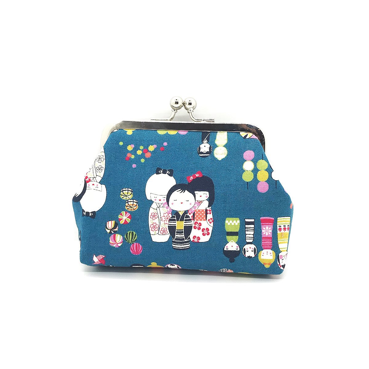 Kokeshi Clipbörse Bügeltäschchen blau