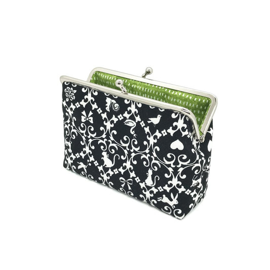 Kosmetiktasche mit Bügelverschluss schwarz