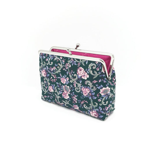 florale Clipbörse Schminktasche kleine Rosen