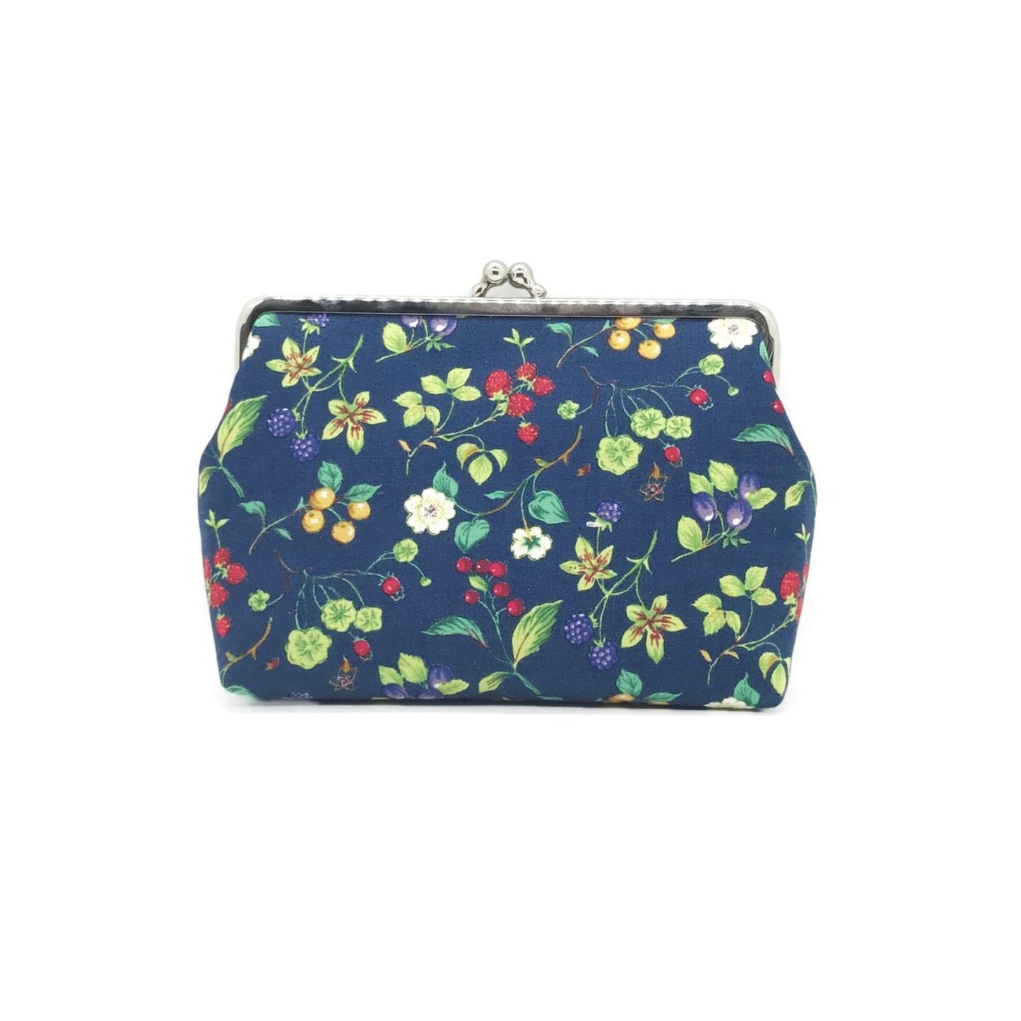 Clipbörse kleine Schminktasche blau Waldbeeren
