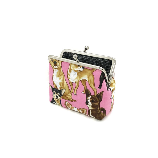 Clipbörse Bügeltäschchen Hunde pink