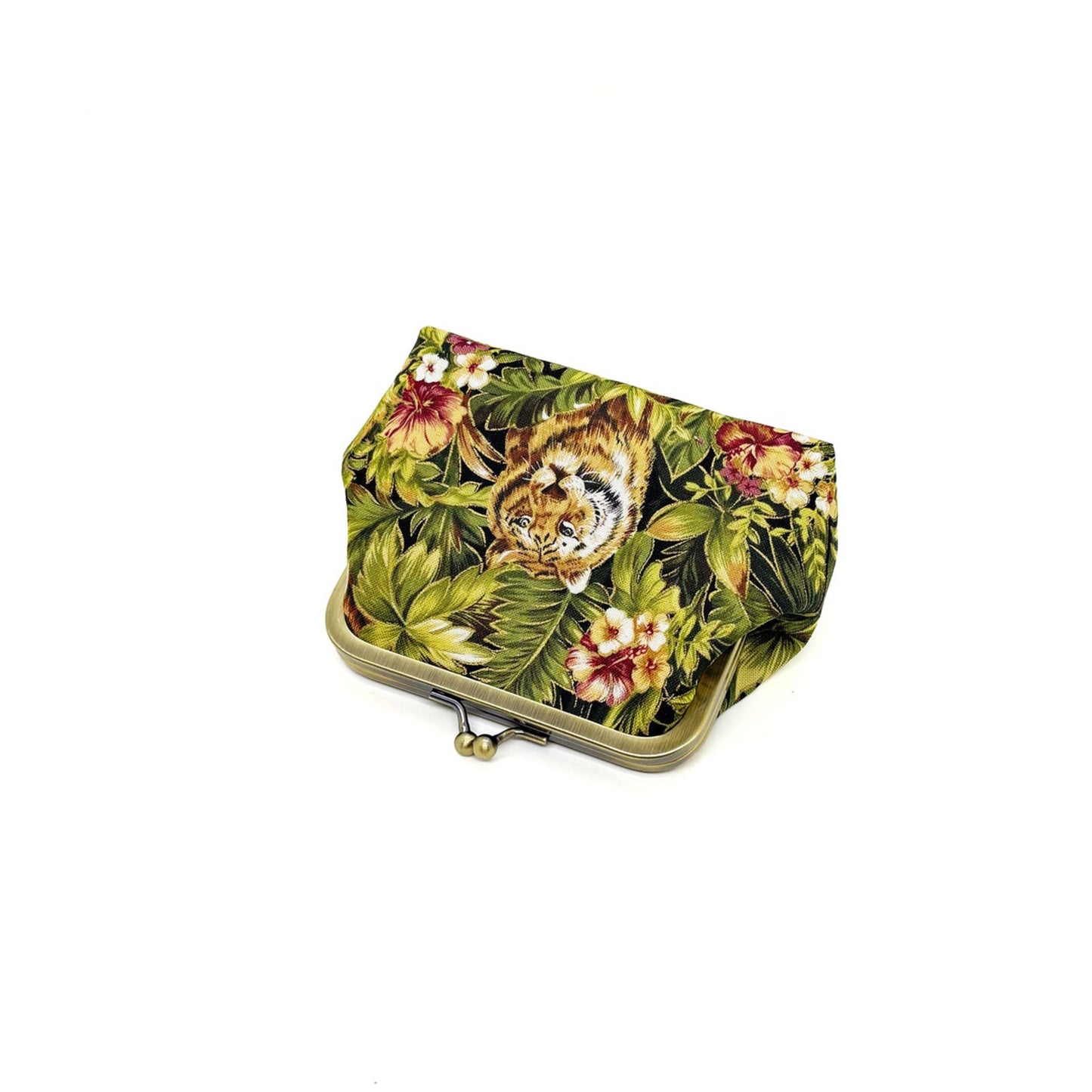 Clip purse Kisslock purse with tigers