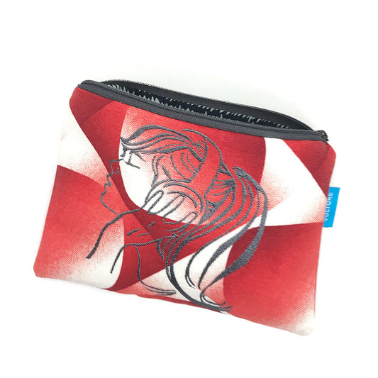 Kosmetiktasche mit gesticktem Mädchenkopf SALE