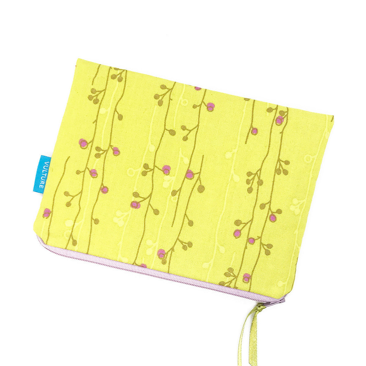 Kosmetiktasche gelb mit Blumenranken SALE