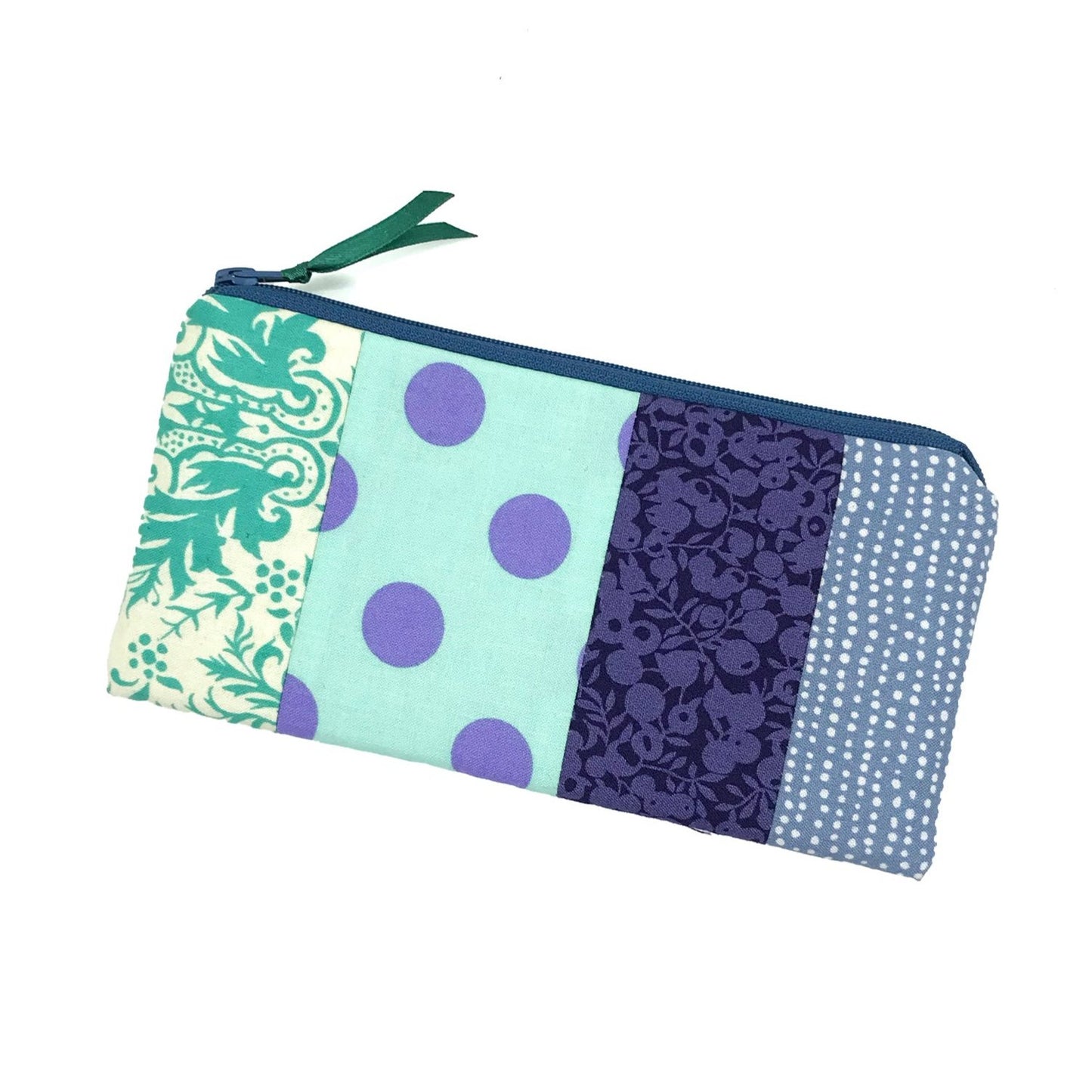 blau lila Stiftetasche Patchwork