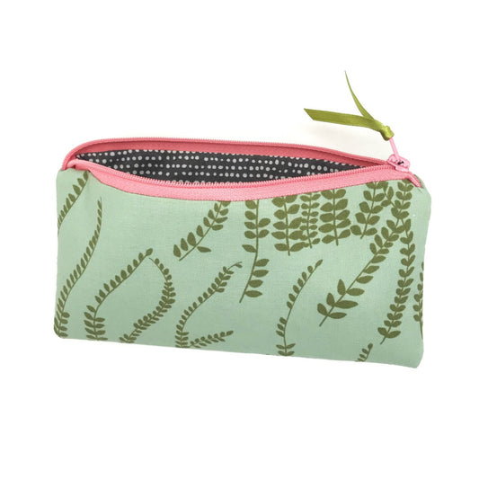 kleine Kosmetiktasche Federmäppchen Farn