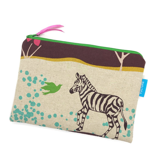 beige Kosmetiktasche mit Zebra