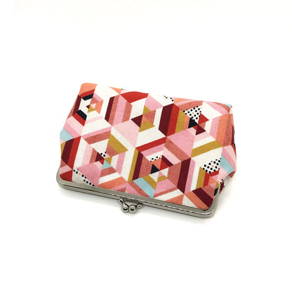 rosa Kosmetiktäschchen Bügelbörse grafisches Muster
