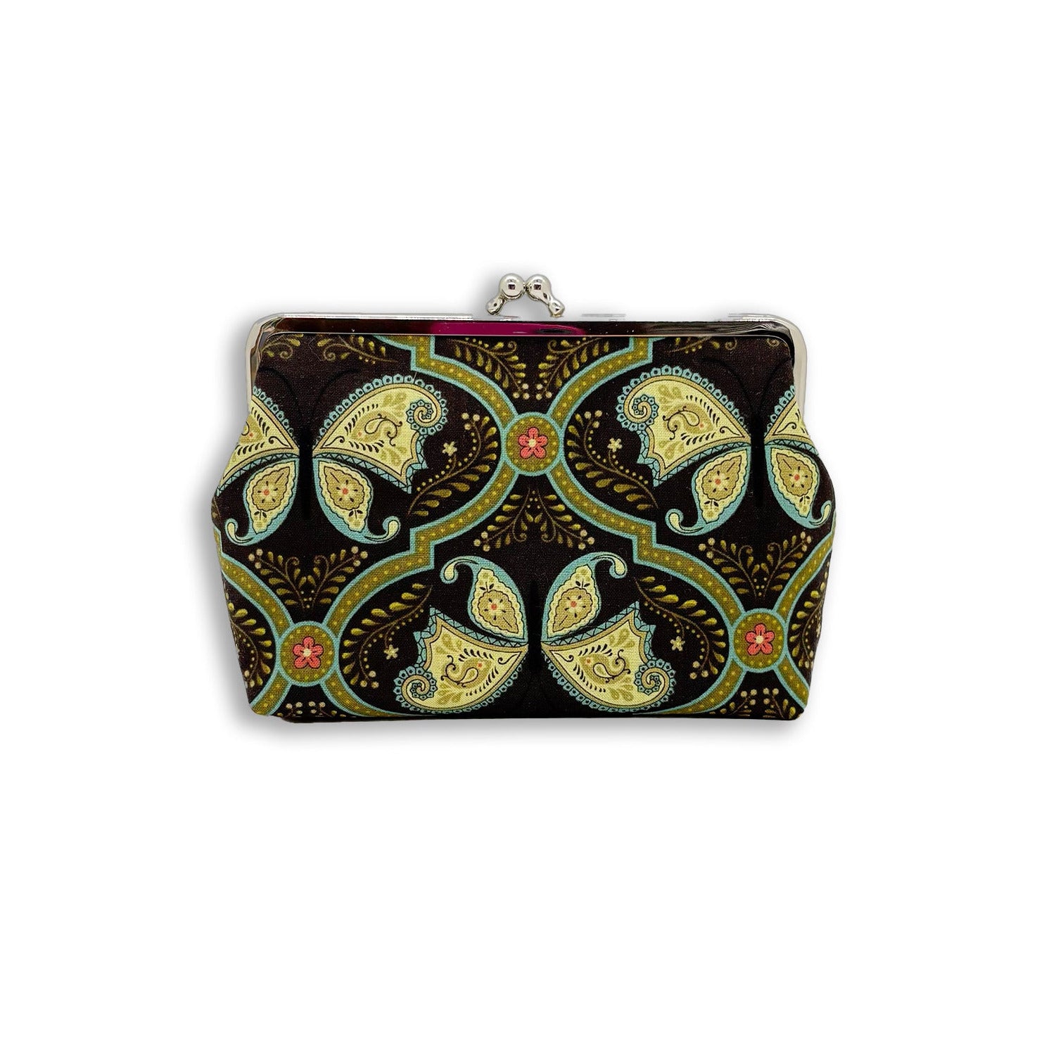 dunkelbraune Clipbörse mit Schmetterlingen
