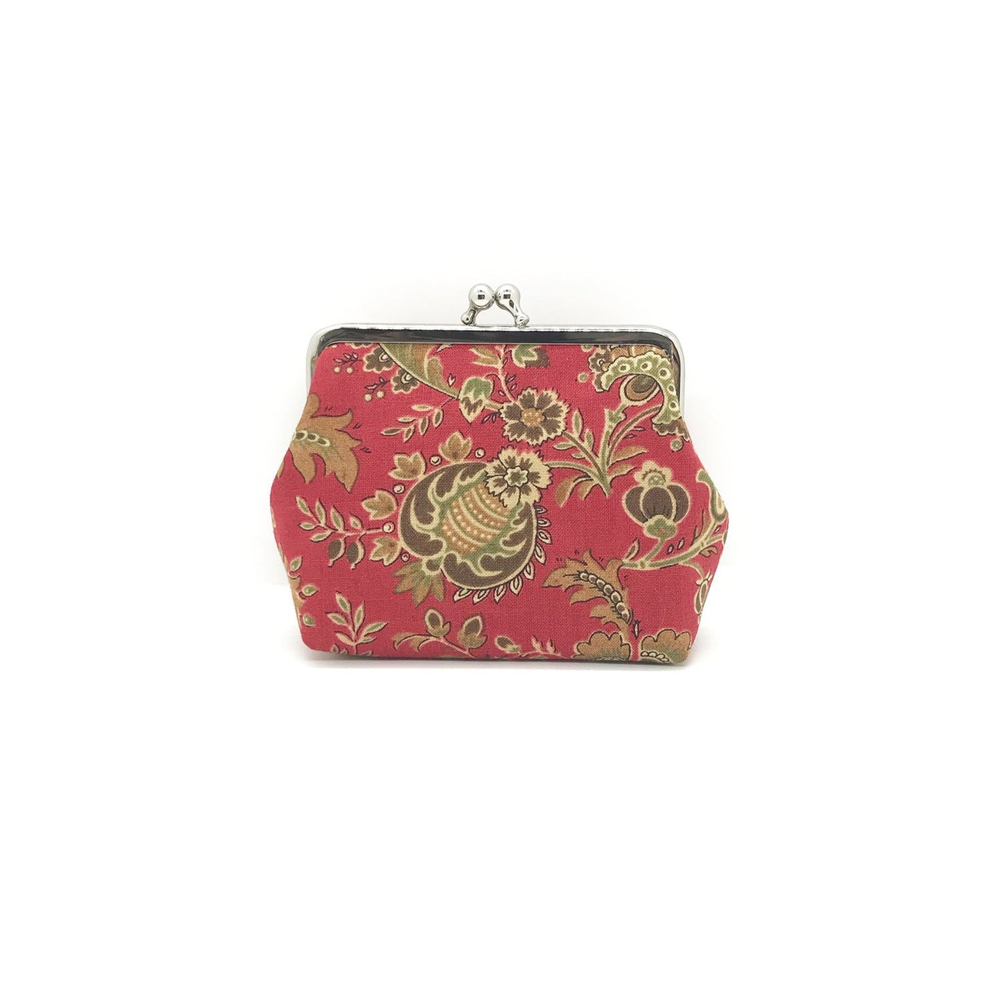 rote Clipbörse mit Blumenmuster