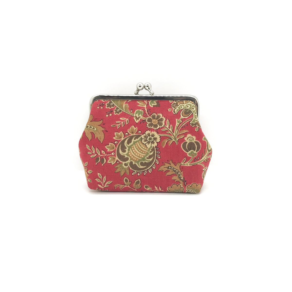 rote Clipbörse mit Blumenmuster
