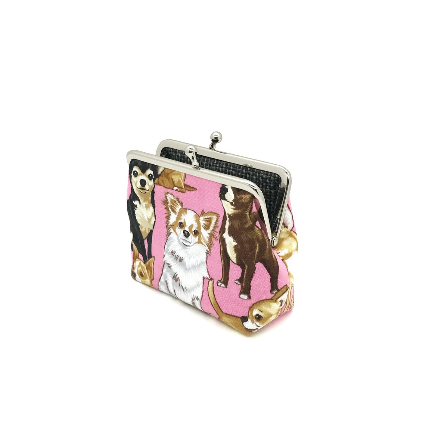 Clipbörse Bügeltäschchen Hunde pink