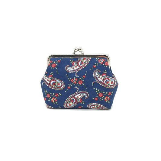 blaue Clipbörse mit Paisley Muster