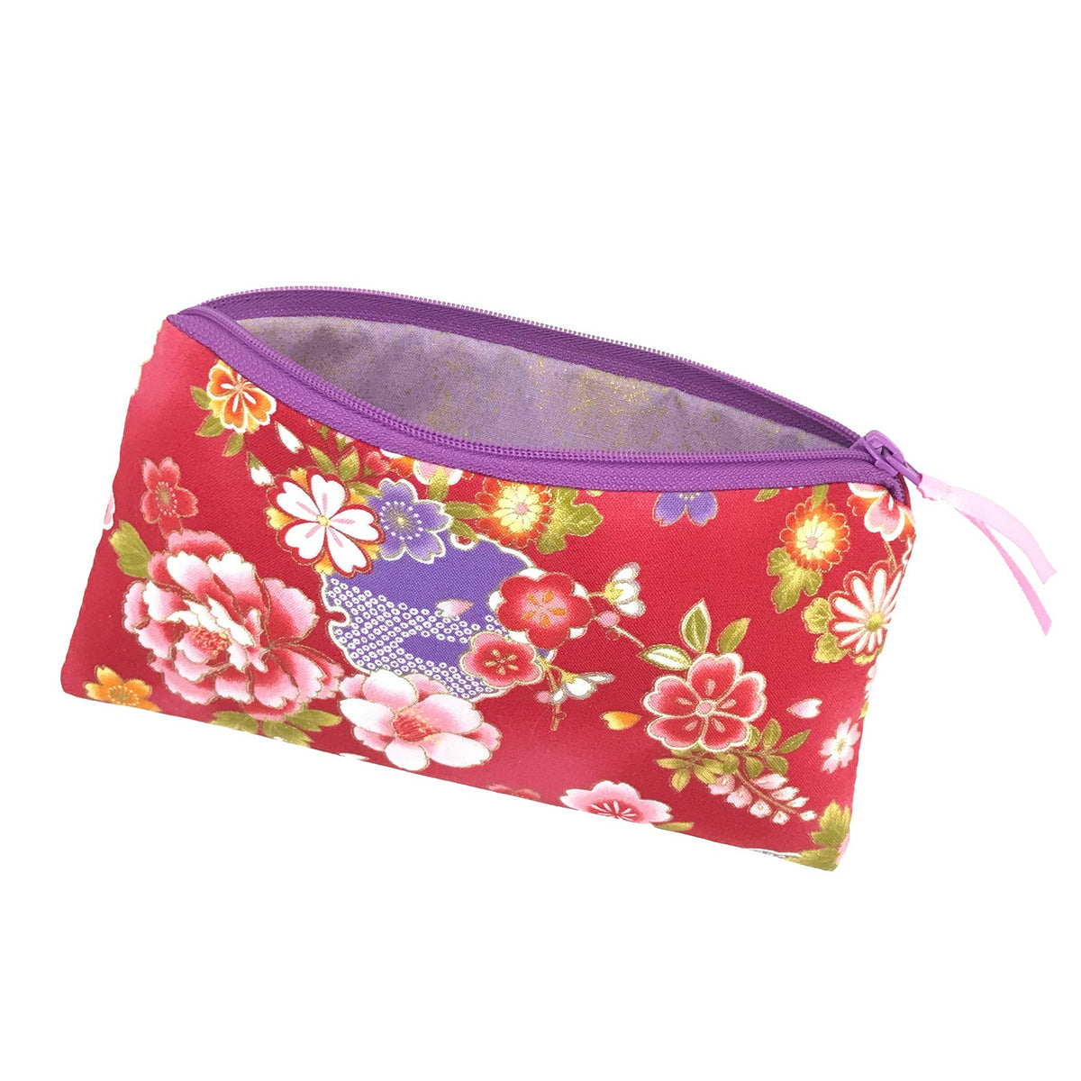 Federmäppchen Stiftetasche japanische Blumen rot