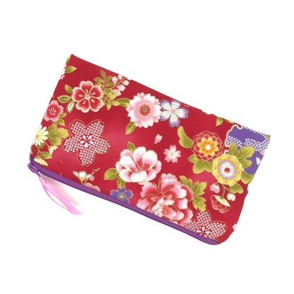 Federmäppchen Stiftetasche japanische Blumen rot