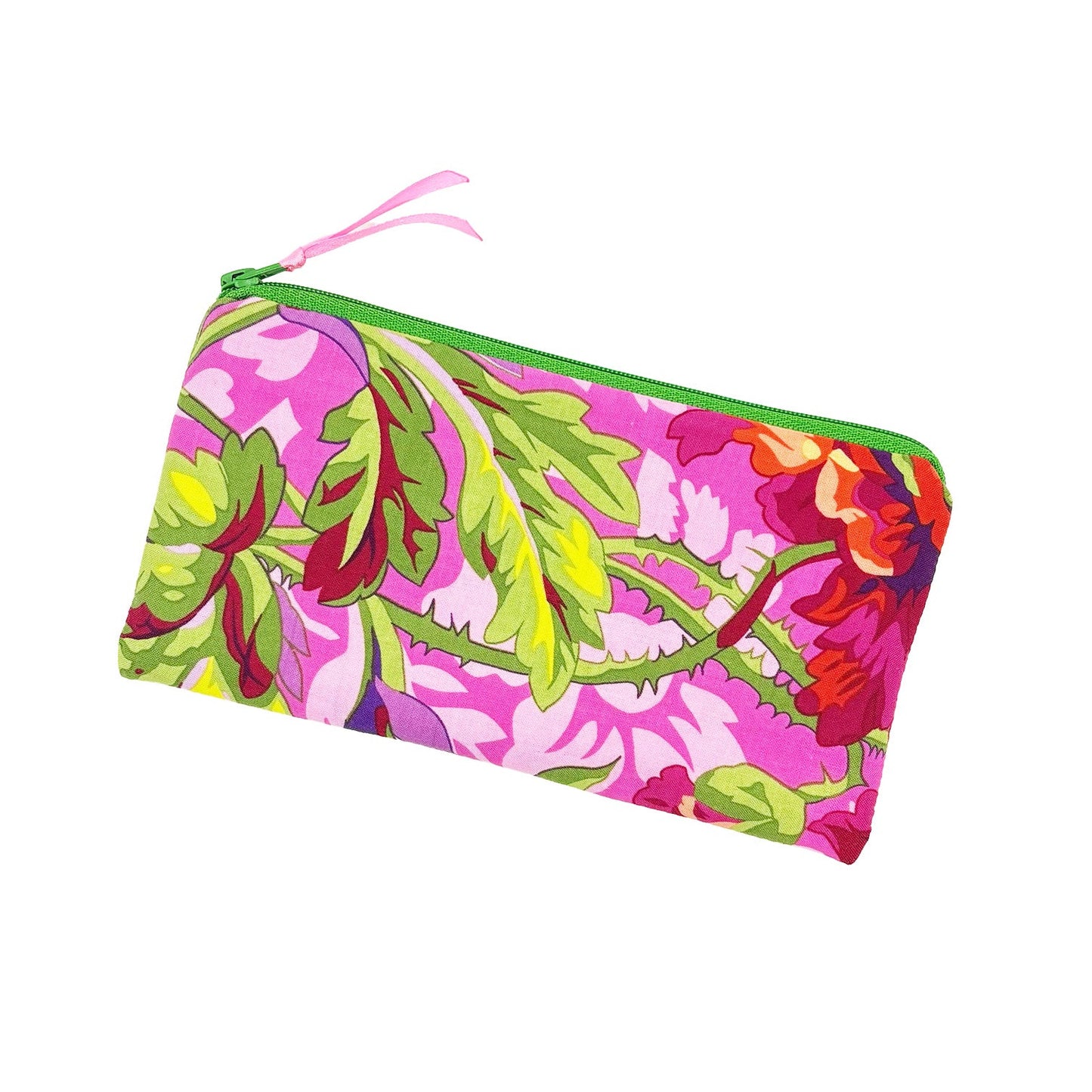 pinke stiftetasche mit Blumenmuster