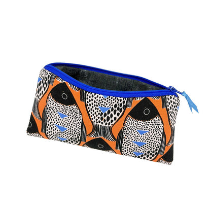 yellow pencil case with floral pattern