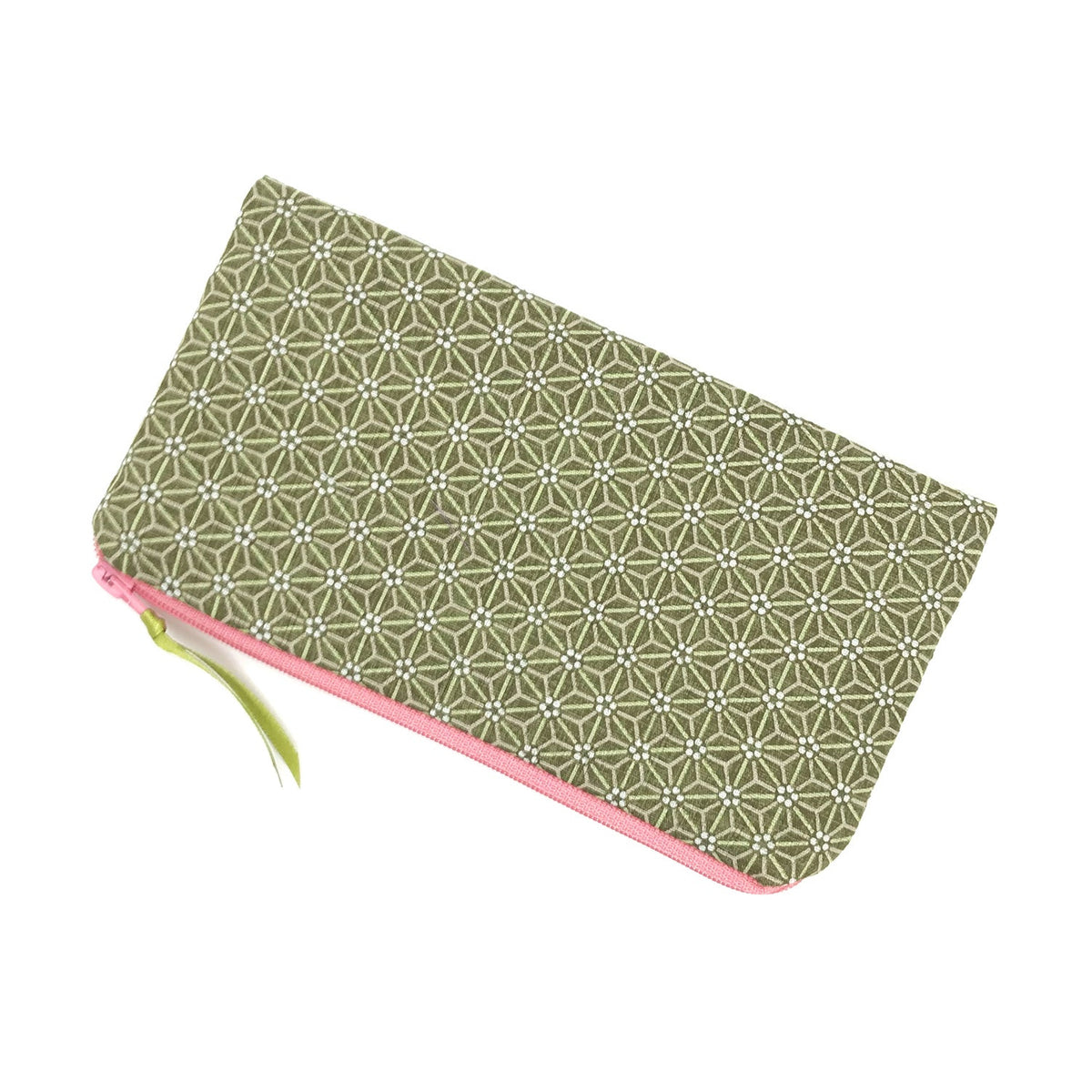 Federmäppchen Stiftetasche japanische Blumen grün
