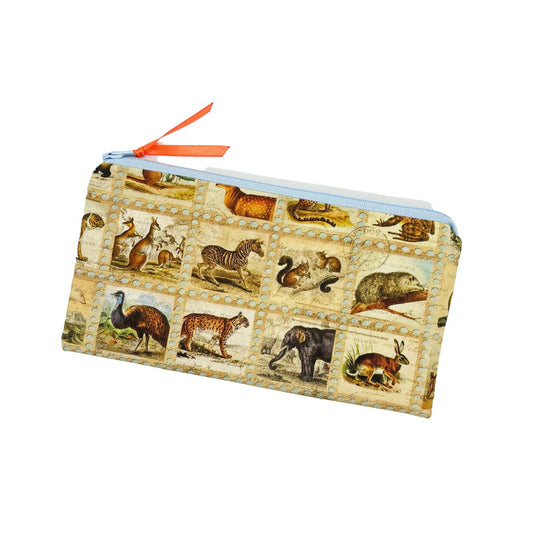beiges Mäppchen mit Tiermotiven