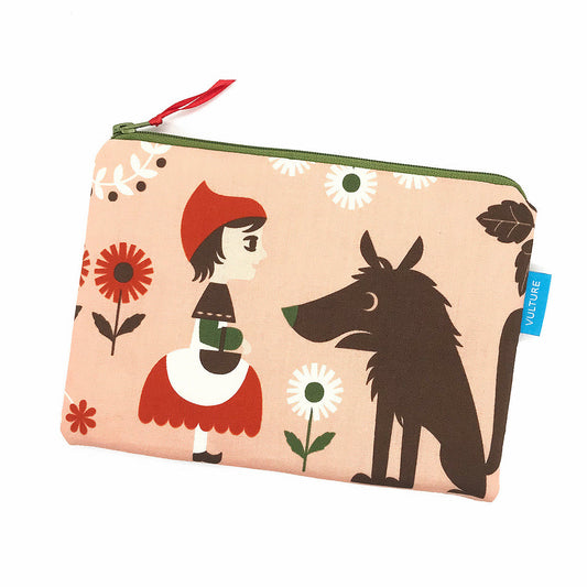 altrosa Kosmetiktasche mkit Rotkäppchen und Wolf