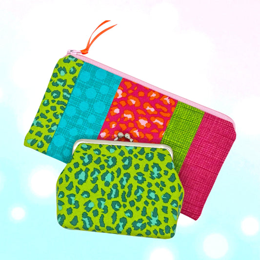 Geschenkset Clipbörse + Zipptasche Leoprint
