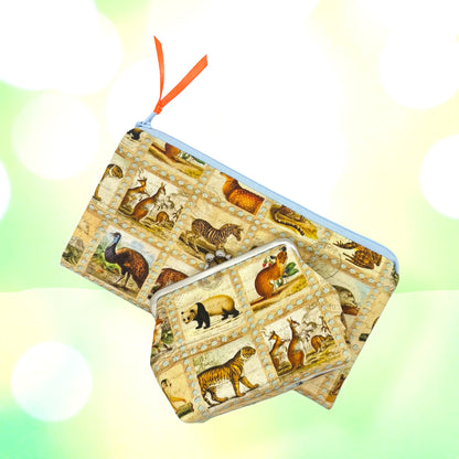 Geschenkset Clipbörse + Zipptasche wilde Tiere
